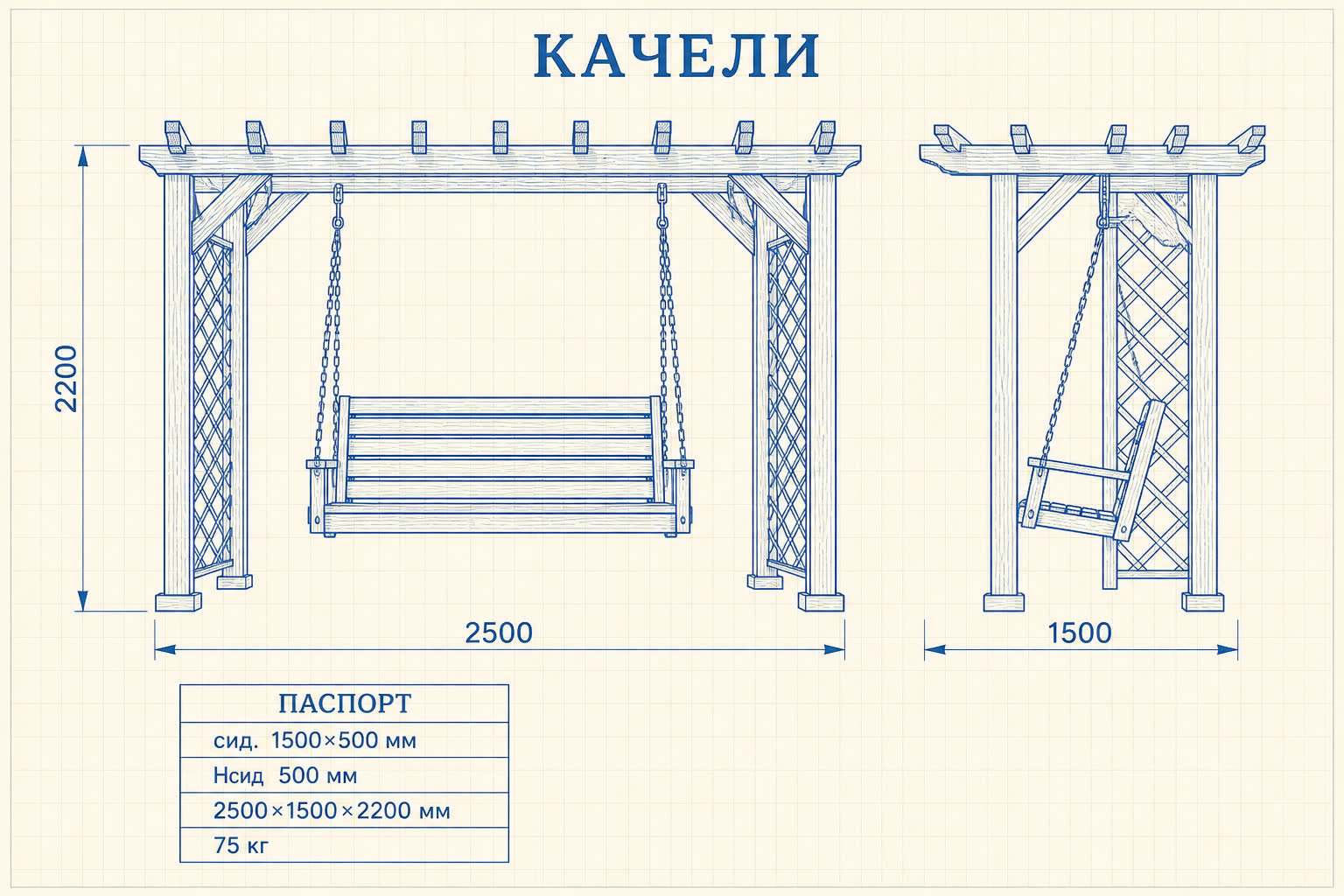 Пергола «Ажур» — чертёж