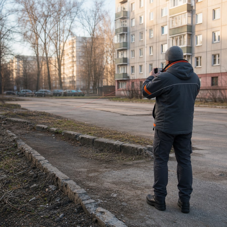 Аудит площадки: обследование двора перед реконструкцией. Производство и благоустройство Формаф, уличная мебель и МАФ.